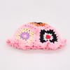 Ins Hyunya Style Hand-Woven Colored Flower Pot Hat Retro Breathable Bag Head Bucket Hat Knitted Hat