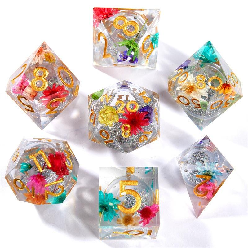 Игральные кости Liquid Core Quicksand Resin DND, игральные кости Sharp Edge Dungeons and Dragons Polyhedron для ролевых игр RPG Explorer Magic