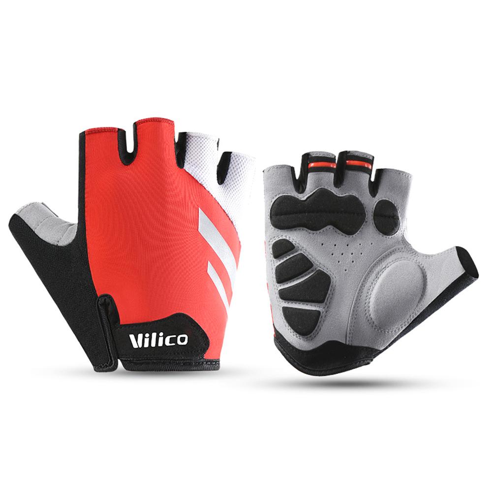 VILICO A0066V 1 Pair Size L Cycling Fitness Fishing Outdoor Sports Gloves Shock Absorbing Anti Slip Half Finger Gloves