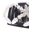 Handmade Ponytail Holder Stretch Double Comb Beaded Hair Claws Magic Hair Comb Beaded Hair Clip