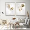 Modern 3D Visual Wall Art Canvas Painting Nordic Golden Flower Posters And Prints Pictures for Living Room Corridor Home Decor