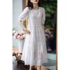 Hollow White Skirt Summer New Sweet Bubble Sleeve Short Sleeve White Cotton Dress