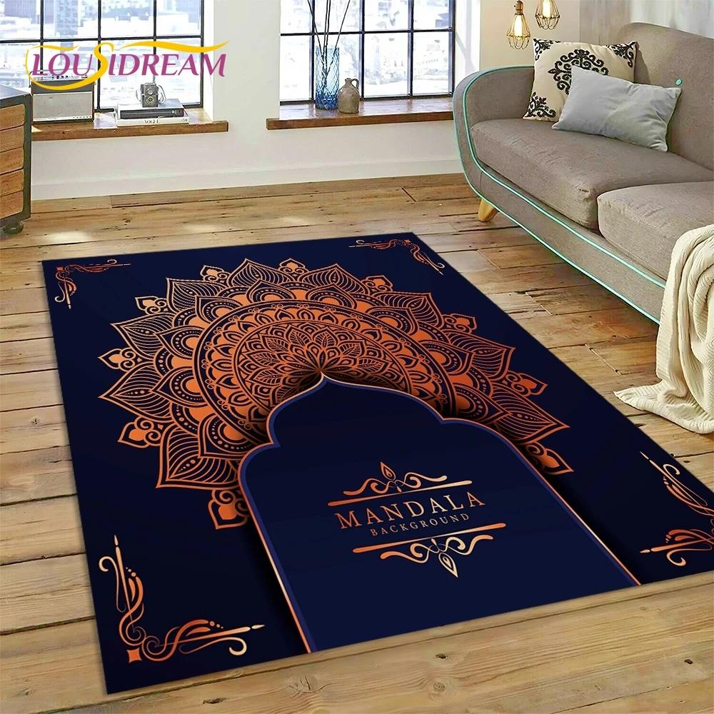 Мусульманский Ислам Молитва Коленопреклонение Поли Коврики Мандала Ковер Ковер для Спальни Гостиной Дома Диван Украшения, Большой Декор Напольный Коврик