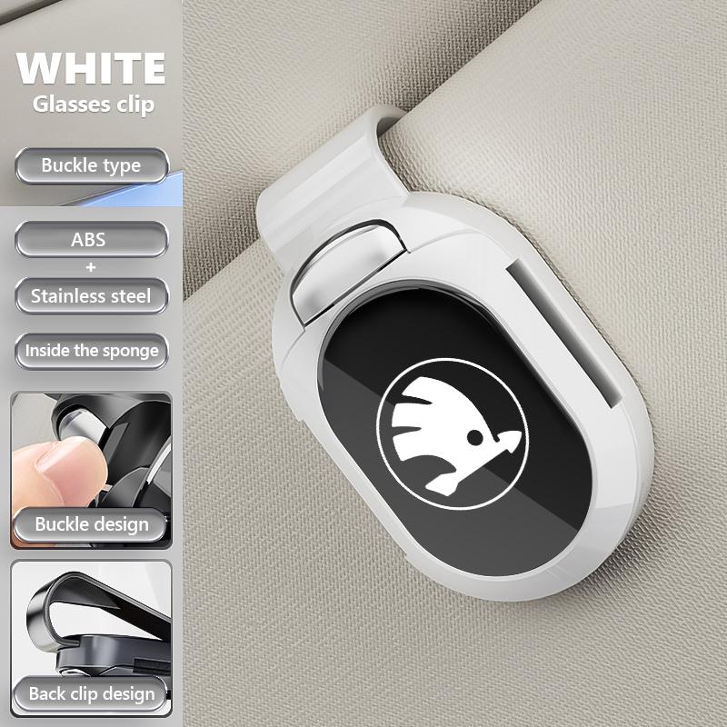 NSH4 Multifunctional card holder Car visor Glasses clip Accessorie For Skoda Rapid Octavia Derivative Enyaq-iV VisionS Yeti Scala