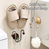 Slipper Storage Organizer Multi-Purpose Suction Cup Bathroom Rack Bathroom Slipper Rack Wall Mounted Slipper Holder For Corner
