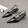 Brand Women's High Heels Slingback Dress Shoes Women Sexy Shallow Pumps Luxury Bridal Wedding Party Shoe Point Ladies Sandals