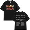 Летняя Взрослая Imagine Dragons Loom World Tour Рок-группа Футболка Мультяшный Дракон Высокое Качество 100% Хлопок Мужская Женская С коротким рукавом