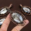 Dendrite Opal Handmade Copper Wire Wrap Jewelry Pendant 3.55" H1q38