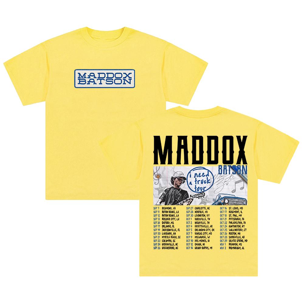 Maddox Batson TShirt Fashion 2025 I Need A Truck Tour 2025 Tshirt Unisex Crewneck Short Sleeve Cotton Tshirt Women Men Tees