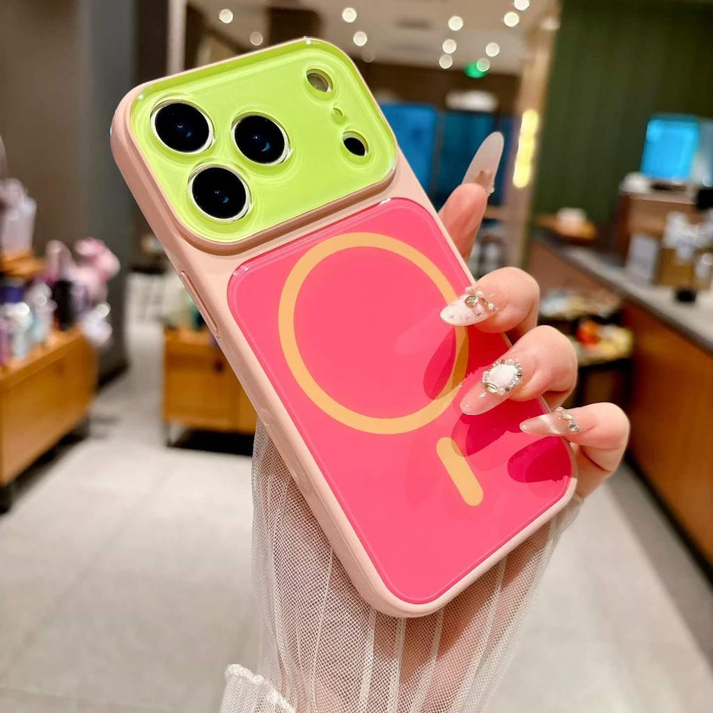 Чехол Dopamine Color Block: Подходит для iPhone 17 Pro Max, Превращает iPhone 16, Точный вырез, Ударопрочный, Магнитный.