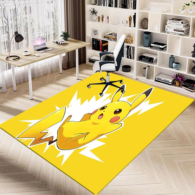 Pikachu Energy Burst Carpet For Playroom Bedroom Living Room Sofa Home Decorkids Game Area Rug Nonslip Floor Mat