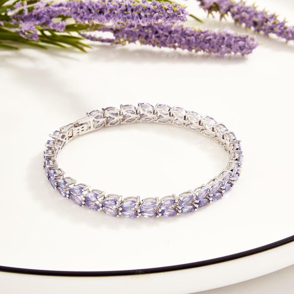 Легкий роскошный драгоценный синий браслет из танзанита, модные натуральные драгоценные камни с серебряными украшениями S925 для женщин, юбилейный банкет