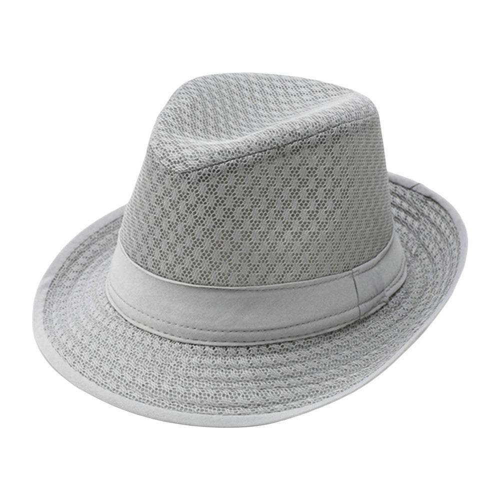 Mesh Western Cowboy Hat Breathable Jazz Fedora Hats New Roll Brim Cowgirl Cap Outdoor Riding
