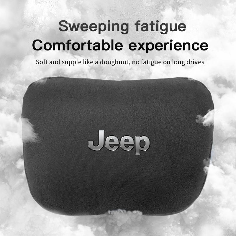 Car Headrest Cover Auto Seat Cover Head Neck Rest Pillow For Jeep Grand Cherokee Wrangler JK Gladiator Compass Renegade Patriot AKT1