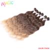 Magic Water Wave Hair Bundles Synthetic Hair Extensions Ombre Blonde Hair Weave Bundles 20" Loose Deep High Temperature Fiber