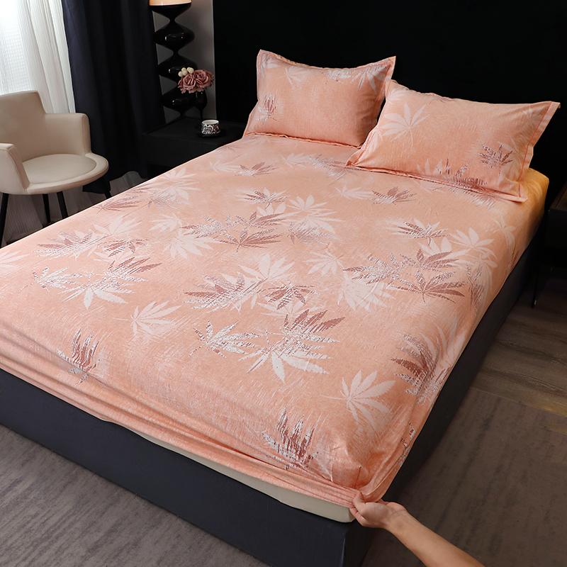 Pure Cotton Fitted Bed Sheets Geometric Bedsheet Non-slip Bed Cover Skin-friendly Bed Linen Couvre Lit (Pillowcase Need Order)