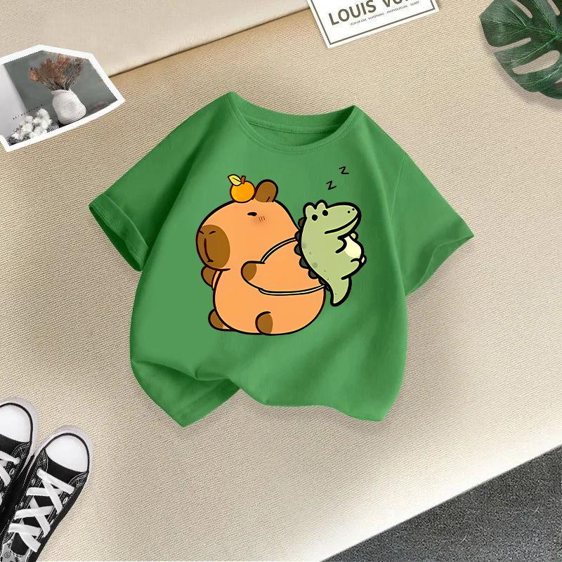 Children's Casual Short-sleeved T-shirt - Summer Boys' And Girls' Loose Capri Ballo T-shirt