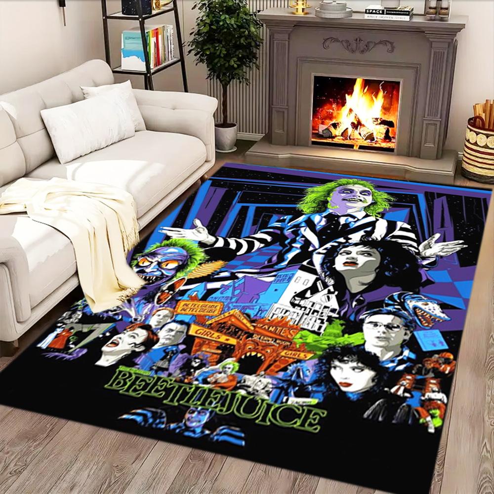 Beetlejuice: Ghostly Fun for Living Room rug, Bedroom, Study Room, Hallway Decoration, Perfect for Home Decoration or Holiday Gifts