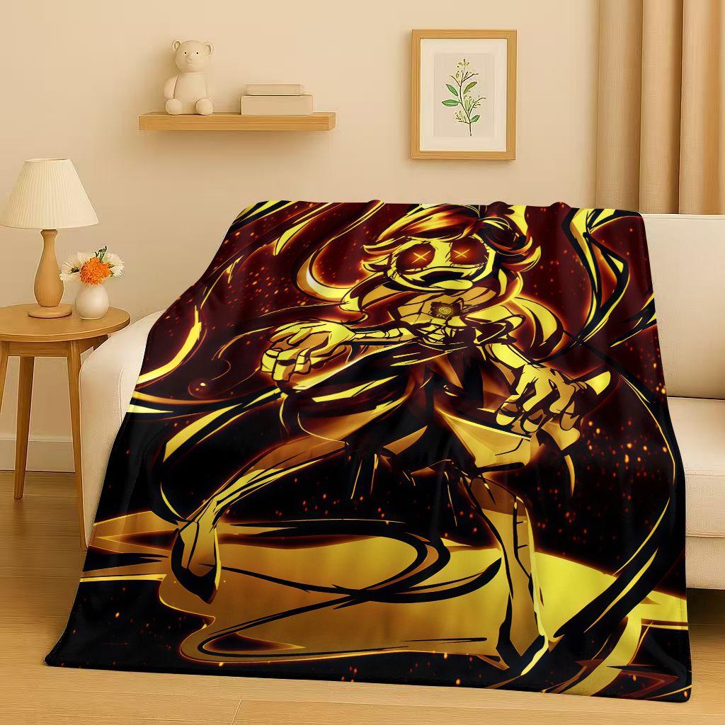 HD Cartoon Murder Drones V Uzi J Robot Flannel Blanket,Ultra Soft Warm Plush Throw for Home Bedroom Bed Sofa Cover Picnic Kids