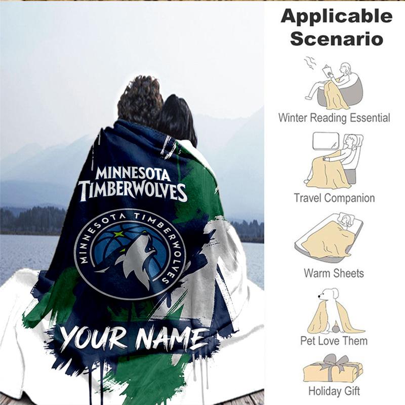 1PC Custom Name Blanket Minnesota Logo Flannel blankets Patterns Throw Blanket All-Season Soft Gift for Couch, Bed, Camping, Birthday gifts