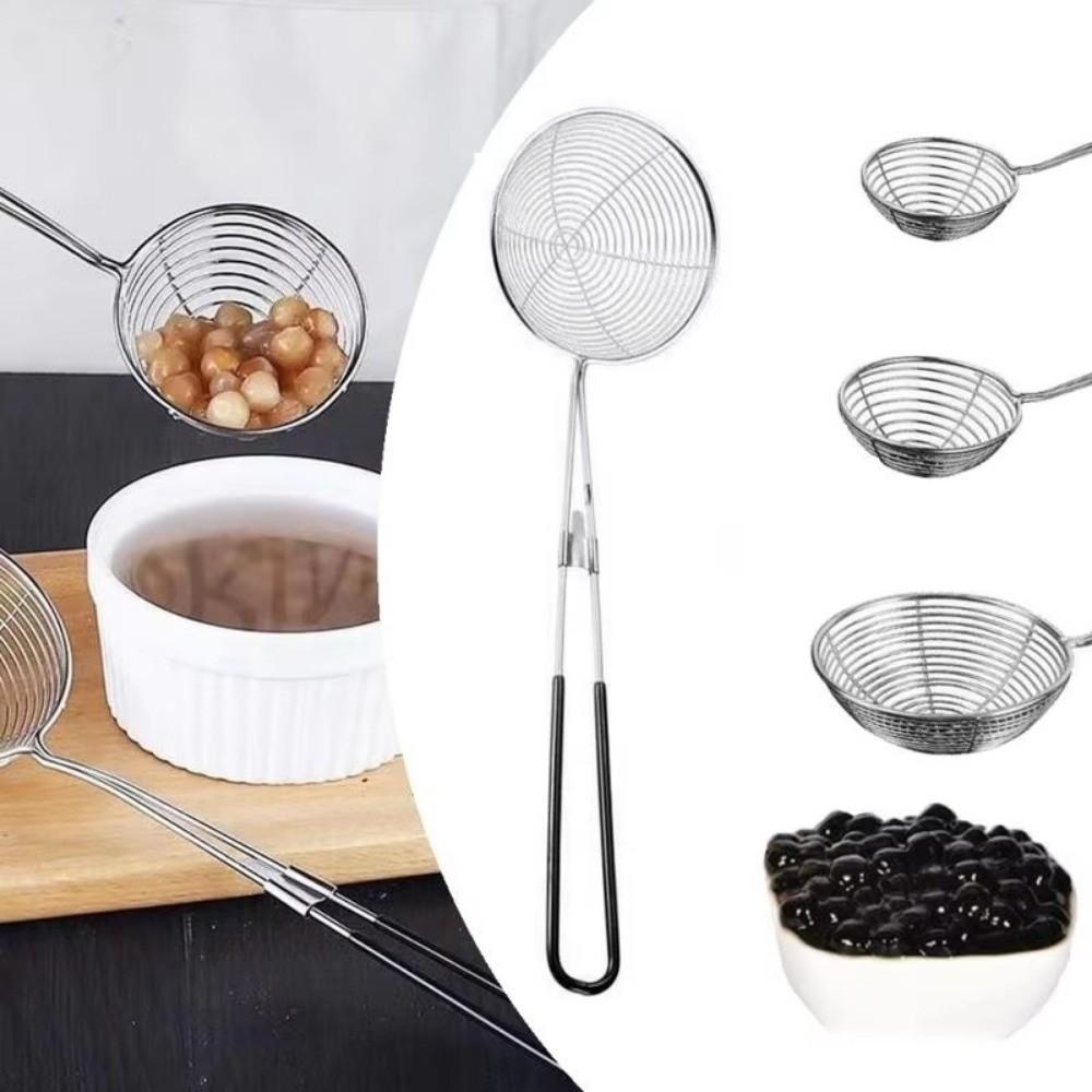New Stainless Steel Pearl Colander Large Rustproof Pearl Spoon Filter Safe 6cm 8cm 10cm Bubble Tea Colander Kitchen Utensil