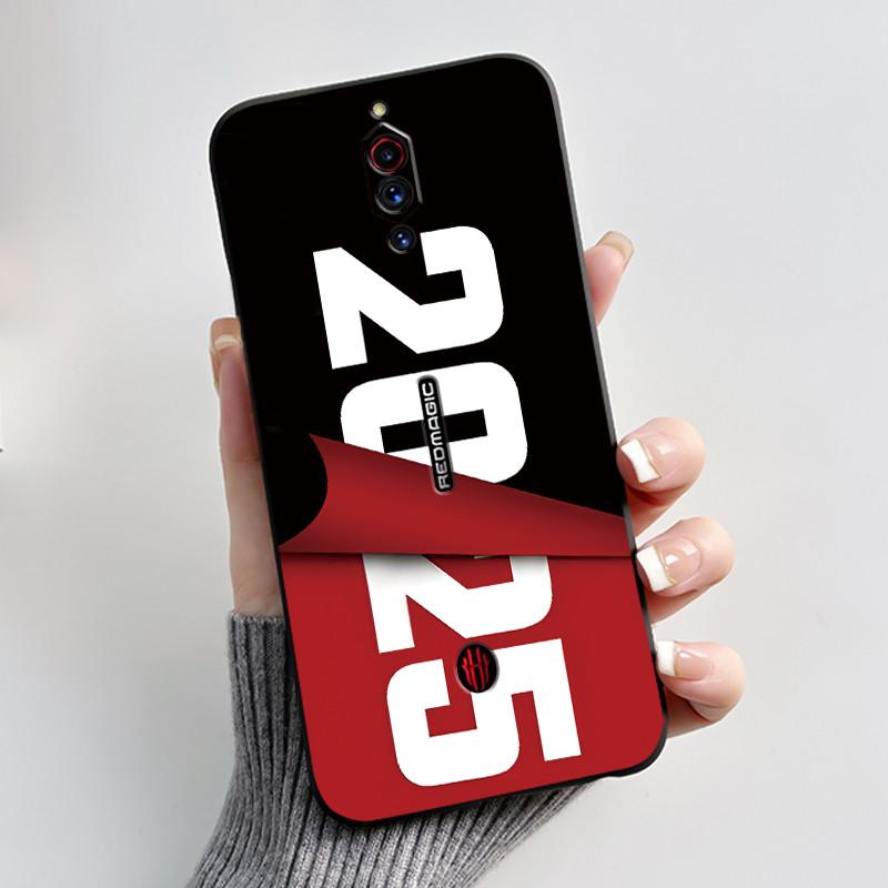 Case For ZTE Nubia Red Magic 5G 5S Cute Heart Rabbit Black Matte Soft Silicone Protective Back Cover RedMagic 5G 5S Phone Case