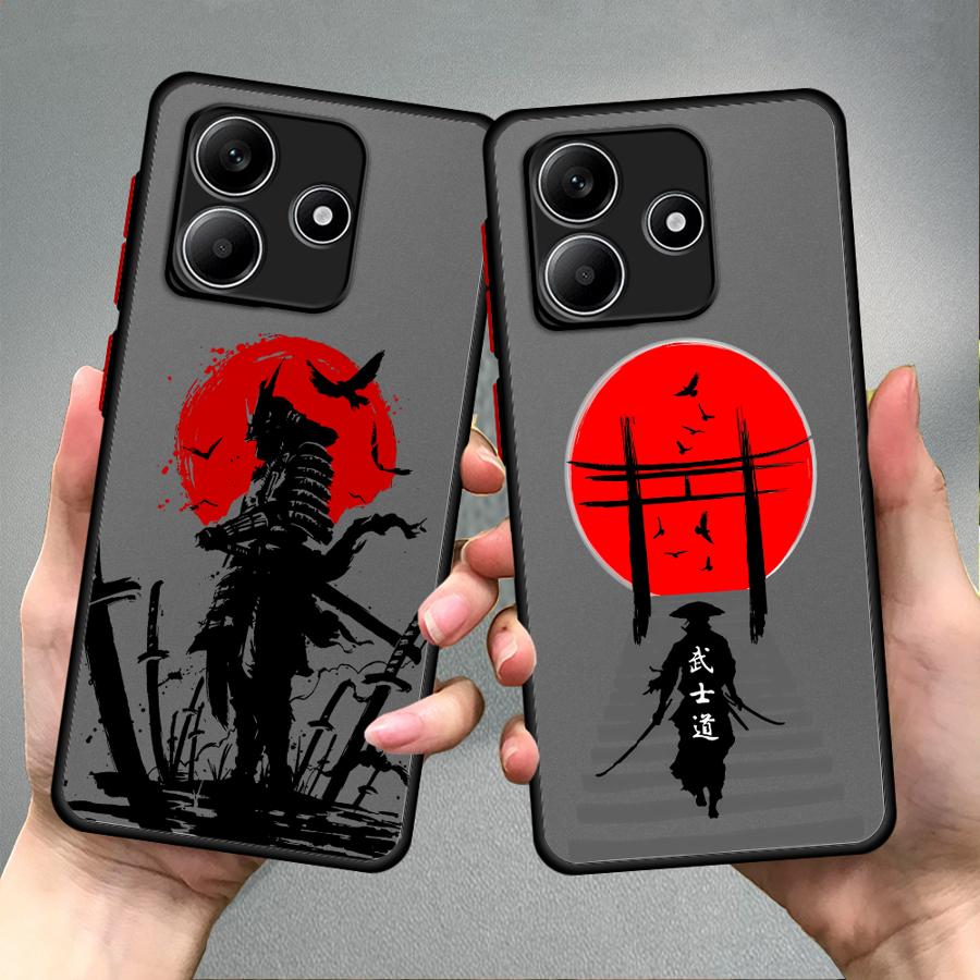 Чехол для Xiaomi Redmi Note 14 13C 9S 13 Pro Plus 10 14C 12 A4 11 Funda Задняя крышка телефона Японский самурай