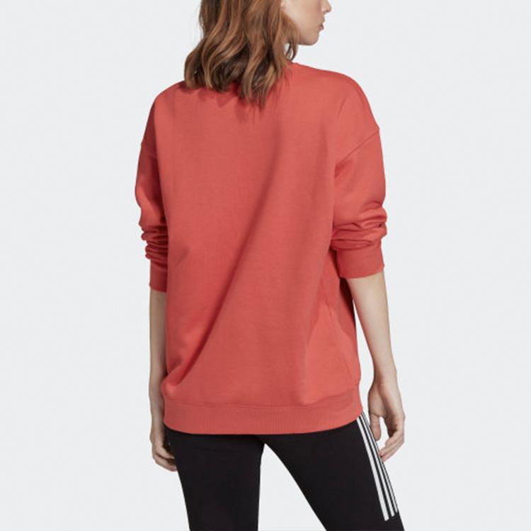 Adidas Женская толстовка Originals с принтом логотипа Trefoil, с круглым вырезом, красная FM3291