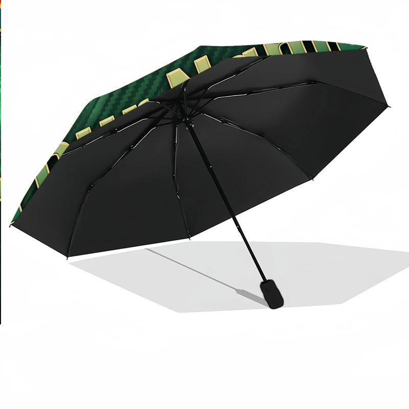 8 Rib Auto Folding Umbrella Rapid Wien FC Print Custom Name Text Portable Rain Gear