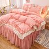WOSTAR Pink Princess Style Duvet Cover Bed Sheet Pillowcase 2 People Luxury Double Bed Bedding Four-piece Set /queen/king Size