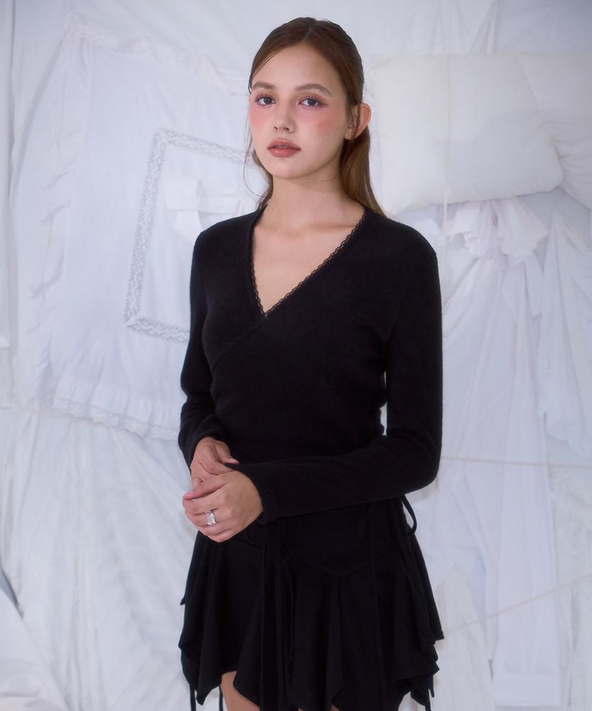 ROSEFRANTZ Lace Line Wrap Long Sleeve [Black]