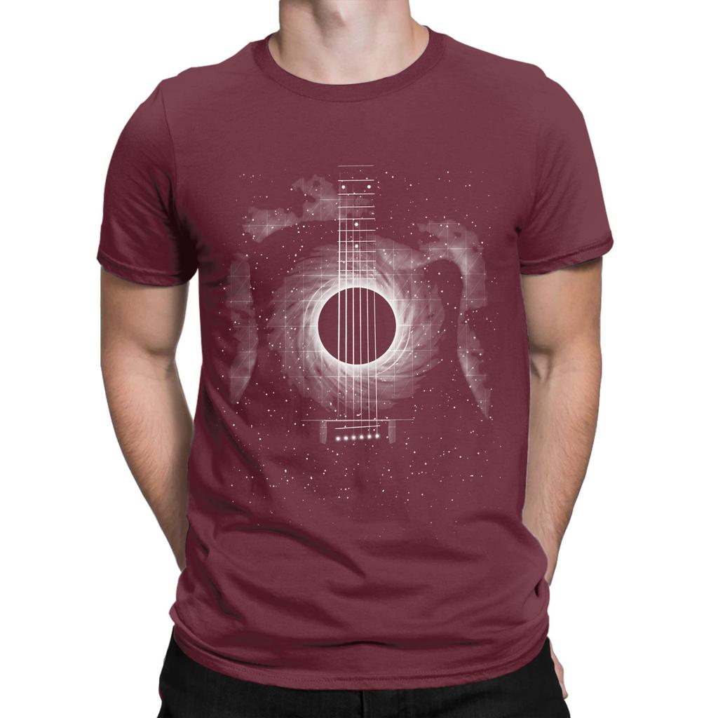 Black Hole Acoustic Guitar Graphic 100 Cotton TShirt Event Horizon Tops Tees For Unisex