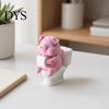 Изысканная работа Фигурка 3D-печатная Милая свинка на унитазе Фигурка, Забавный декор для ванной комнаты и стола с бумажным рулоном-украшением, Юмористическая скульптура