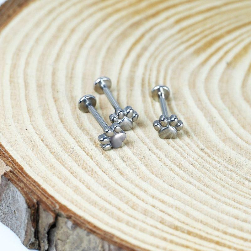 Raccon Raccoon Dogs and Cats Diary Titanium Steel Labret Ear Bone Stud Female Thread Fashion Sexy Ins Piercing Jewelry