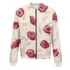 Women's Fashionable Casual Long Sleeve Floral/Leaf Print Round Neck Zipper Jacket