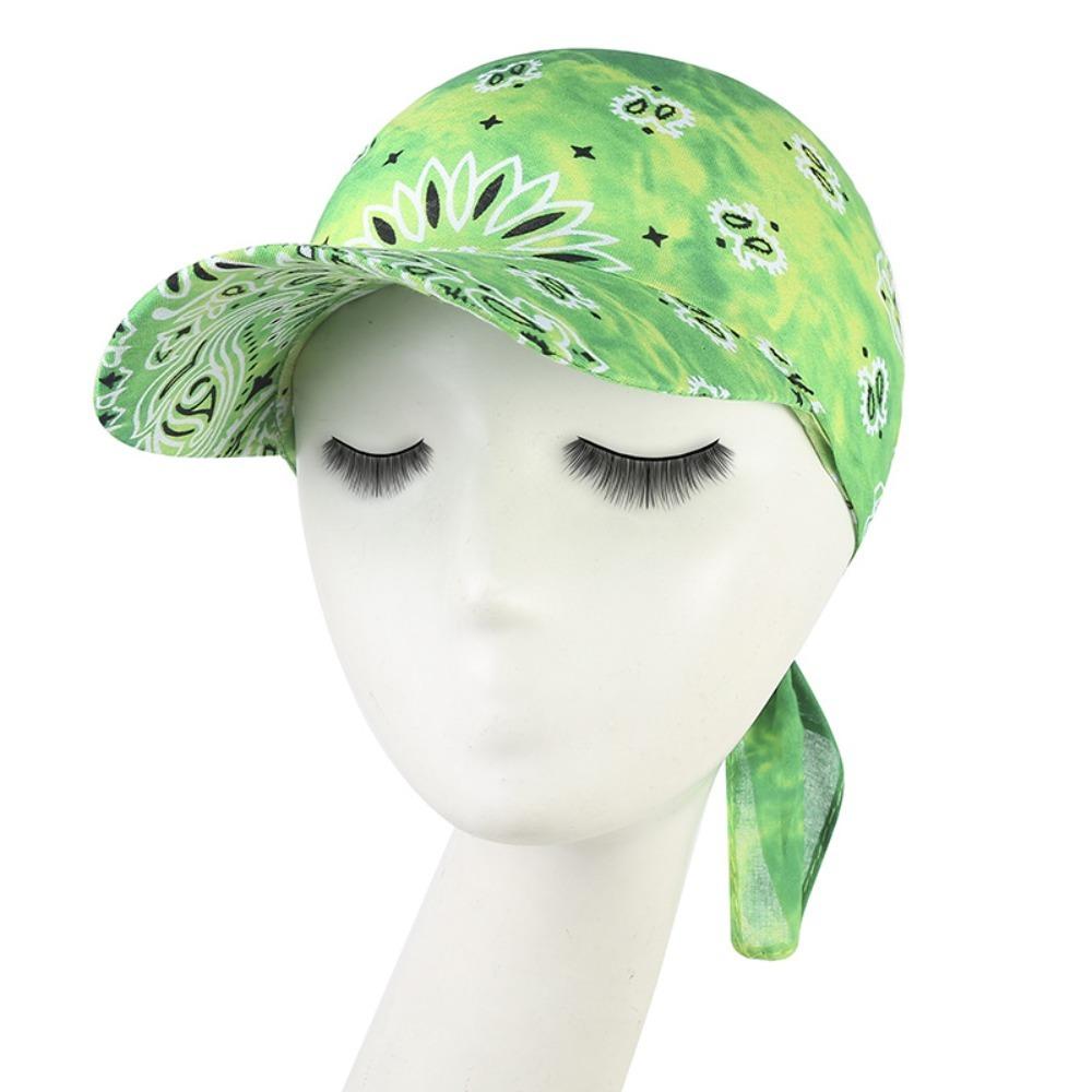 Fashion Wide Brim Baseball Caps Head Scarf Lightweight Pre-Tied Sun Visor Turban Breathable Bandana Scarf Cap Women Outdoor