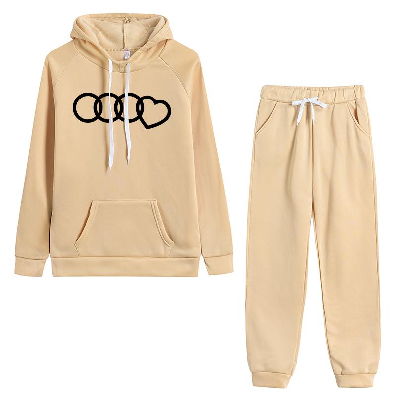 Женские толстовки, костюмы с капюшоном и брюками, высококачественные повседневные спортивные принты для бега трусцой, повседневные модные женские спортивные костюмы, комплект одежды