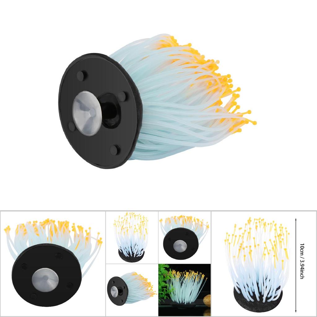 Vivid Artificial Coral Plant Ornament for Aquarium Underwater Fish Tank Night Light Orange