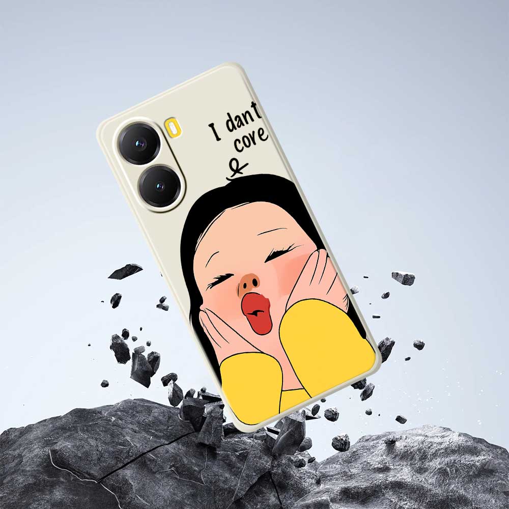 For Xiaomi Redmi Turbo 4 5G/Poco X7 Pro 5G Case Girl Holding Face Pattern Printing Straight Edge TPU Phone Back Cover
