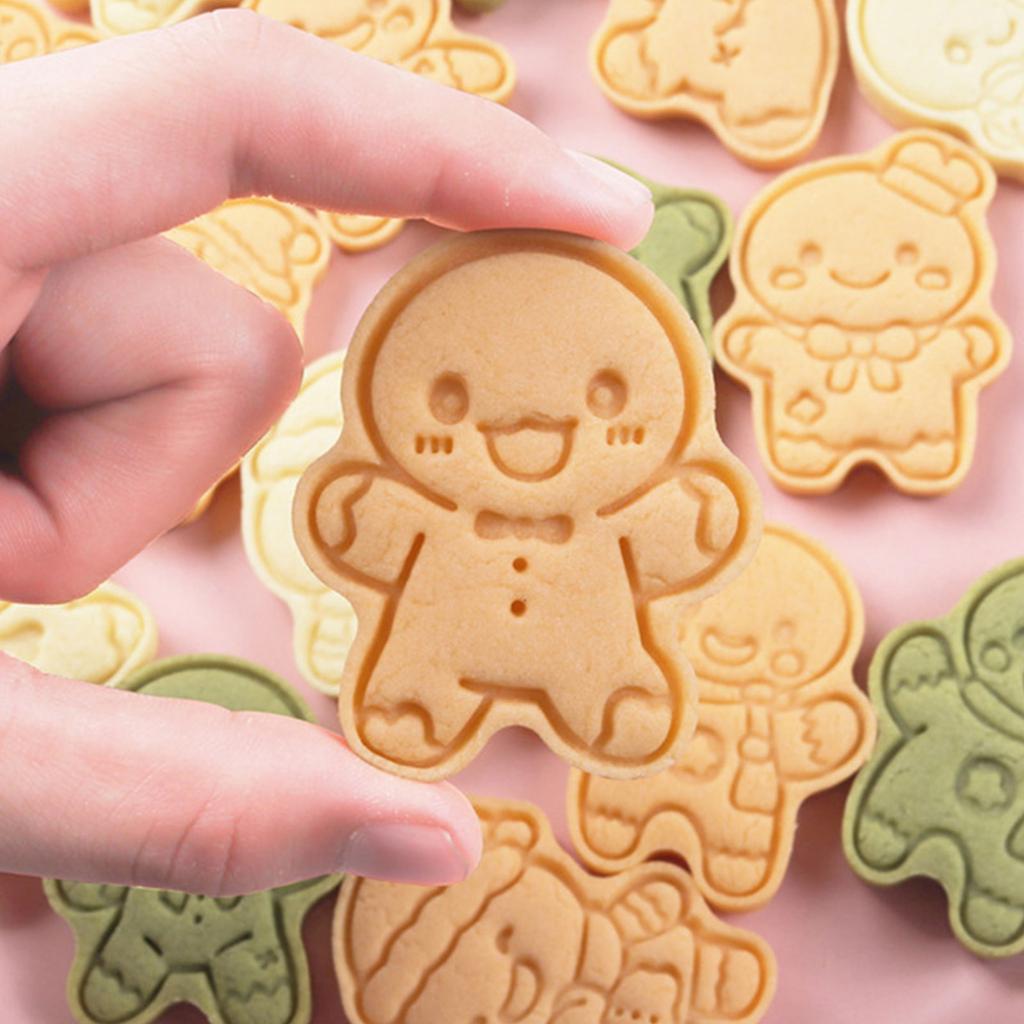 8 шт. Пластиковые формы для печенья, штампы для печенья, формочки для печенья в виде пряничного человечка, форма для помадки, кухонный инструмент для выпечки кондитерских изделий