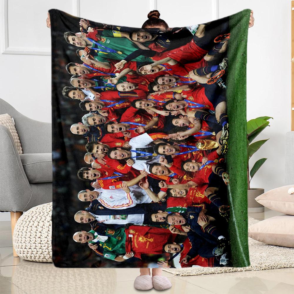 Football Champions Celebration Blanket Ultra-Soft Great for Sofa Office Couch for All Seasons Playful Design Gift for Travel Home Birthdays