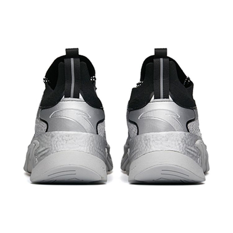 Anta Running Series Not Just Step Pro Shock Absorption Lightweight Durable Non-Slip Low-Top Running Shoes Men Running Shoes Silver Black 112145596-4