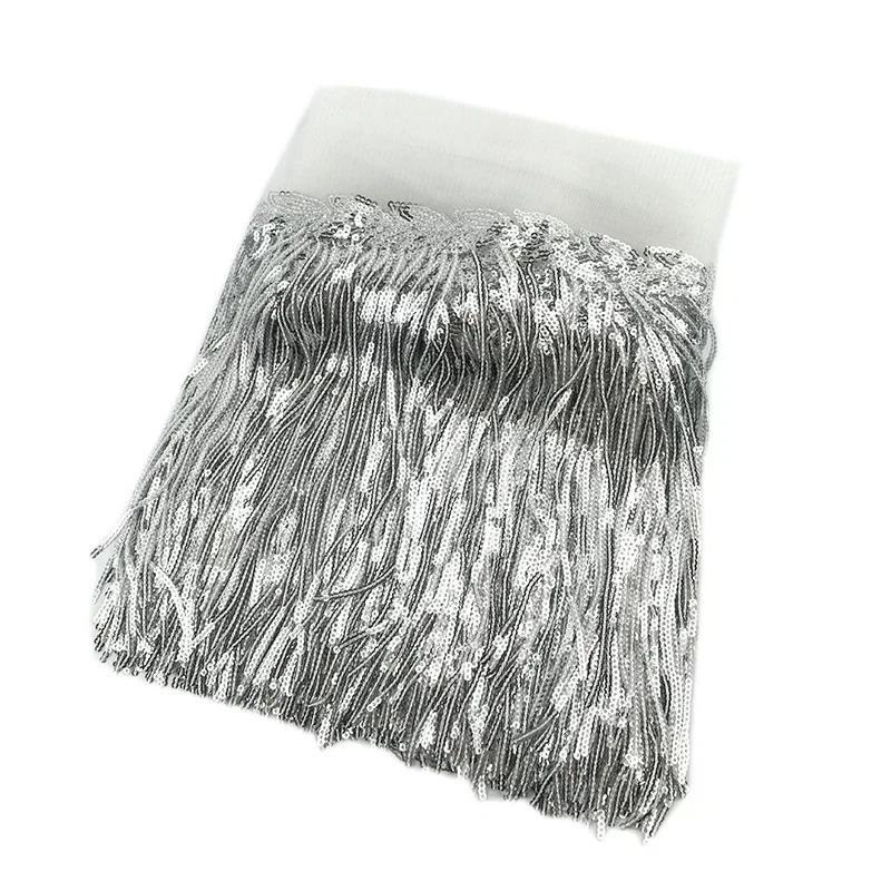 1-10 ярдов Meetee 18 см бахрома с пайетками, кисточки, кружево с блестками, бахрома для танцевальной одежды, платьев, декоративные швейные аксессуары для DIY