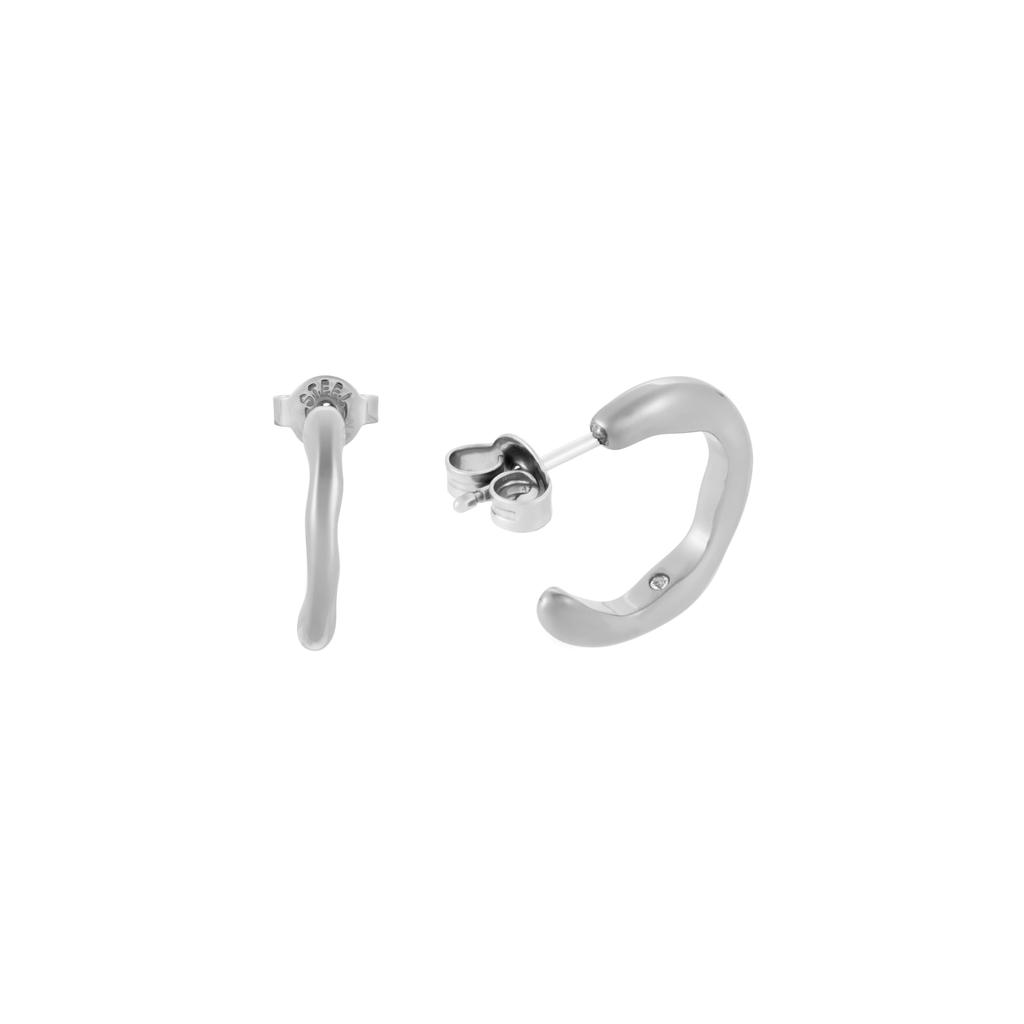 Skagen Women's MODERNE STAK Silver-Tone Stainless Steel Hoop Earrings, SKJ1869040