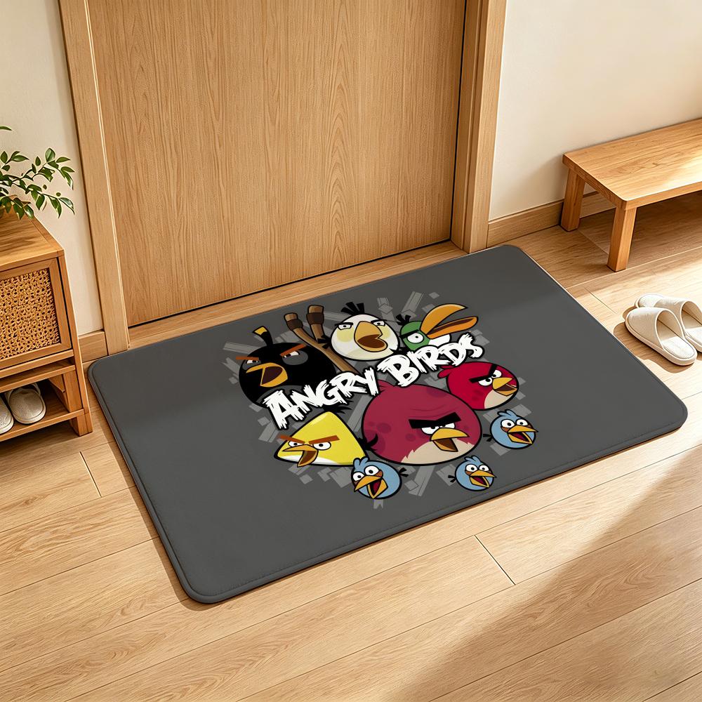 Коврик для пола A-angry B-Birds Мягкий фланелевый коврик для пола Подходит для прихожих, гостиных, спален и ванных комнат