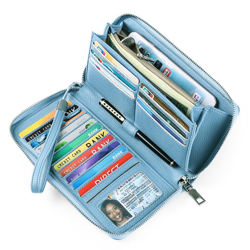 RFID искусственная кожа женские длинные кошельки большой емкости держатель для карт кошелек телефон молния клатч