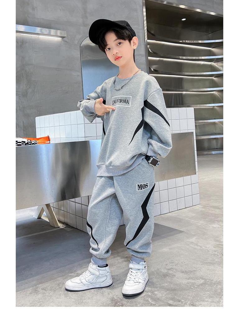 2025 Осенний спортивный костюм для мальчиков: Модный свитер для детей среднего и старшего возраста