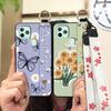 Anti-knock Flower Phone Case For Oukitel C22 Ring Back Cover Dirt-resistant Fashion Design Silicone Wrist Strap Lanyard
