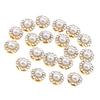20 Pieces Faux Pearl Buttons Rhinestone Embellishments Flatback for DIY 12mm