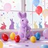 Пасхальное украшение Симуляция flocking кролик Настольное окно Вечеринка Реквизит Домашнее украшение Весна Толстый кролик Резка Ваза Аксессуар